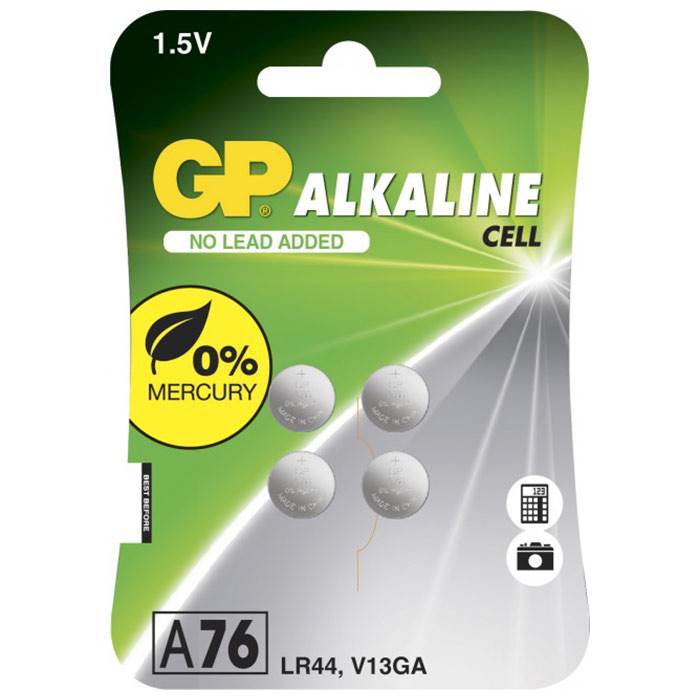 GP ALKALINE KNAPCELLE BATTERIER 1,5V A76 -  fra GP BATTERIES - nu kun 59 kr. Hos HjemTek 