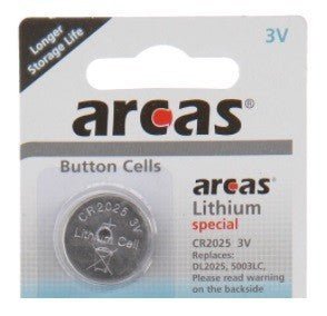 5 stk. Arcas Lithium Batteri CR2025, 3V - HjemTek