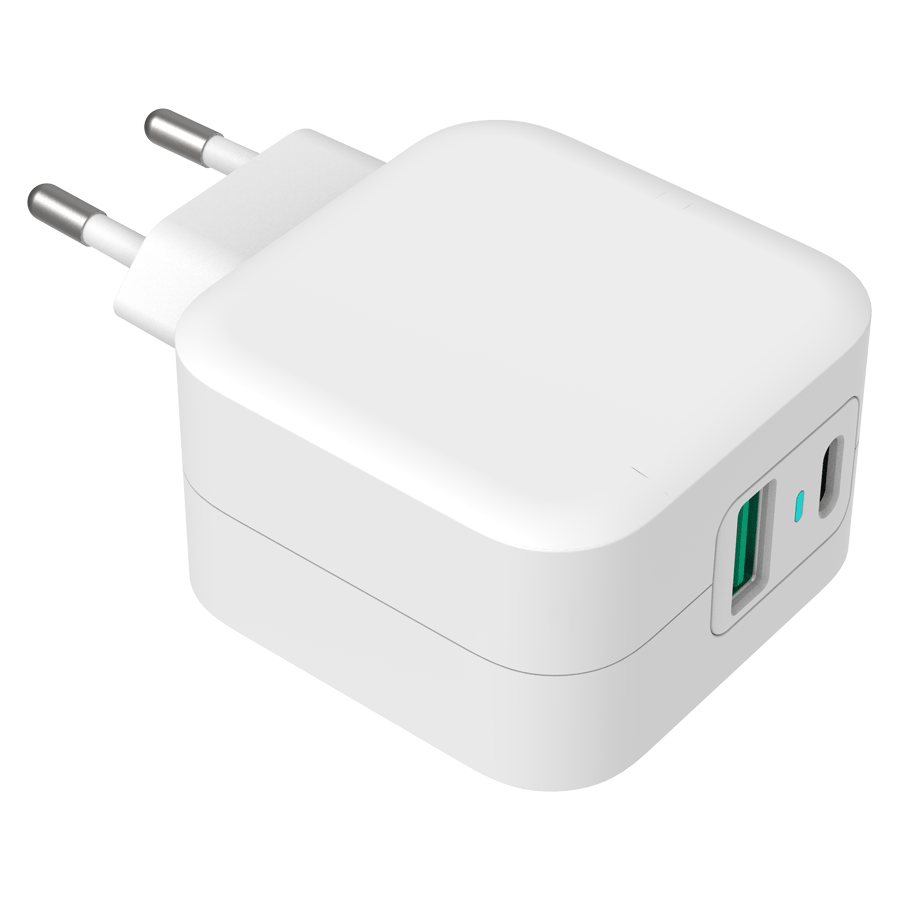 GreyLime 38W USB-C PD & USB-A QC vægoplader, Hvid -  fra GreyLime - nu kun 289 kr. Hos HjemTek 